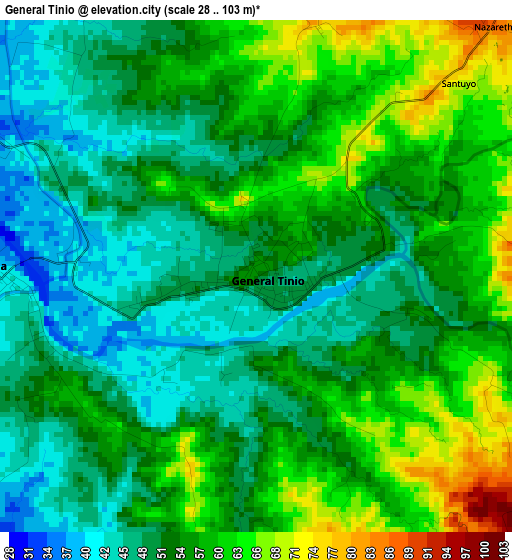 General Tinio elevation map