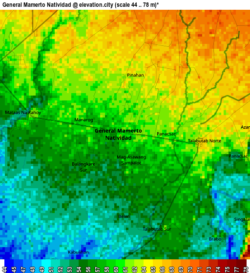 General Mamerto Natividad elevation map