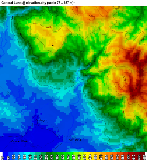 General Luna elevation map