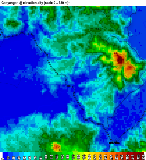 Ganyangan elevation map