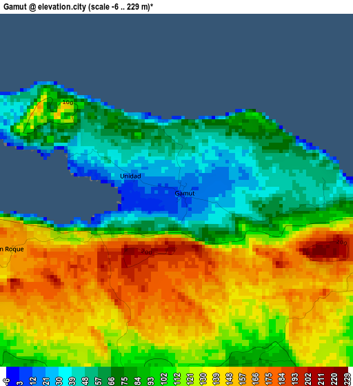 Gamut elevation map