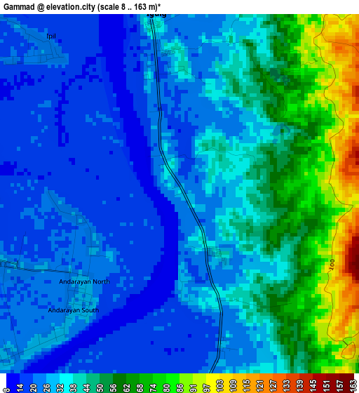 Gammad elevation map