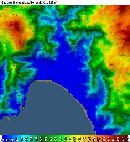 Gadung elevation map