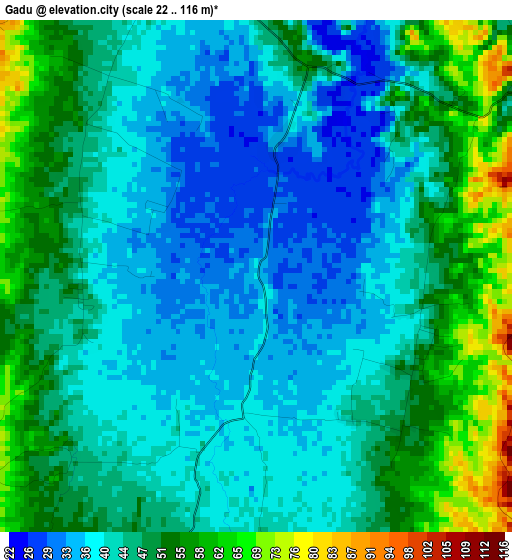 Gadu elevation map