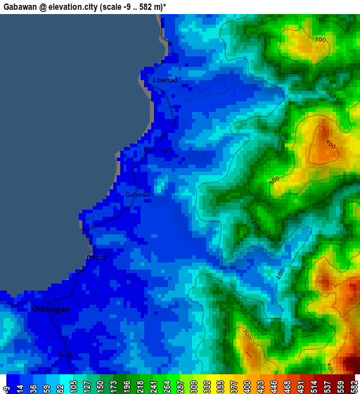 Gabawan elevation map