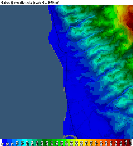 Gabas elevation map