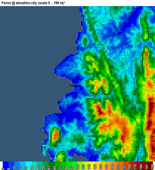 Ferrol elevation map