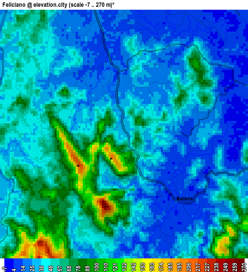 Feliciano elevation map