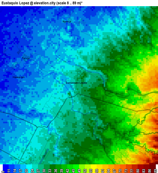 Eustaquio Lopez elevation map