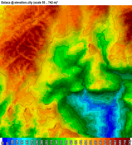 Estaca elevation map