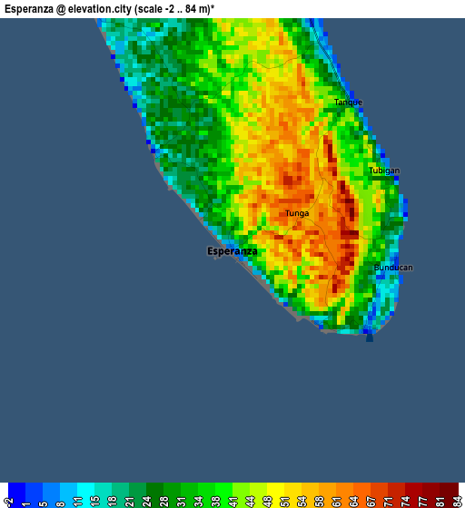 Esperanza elevation map