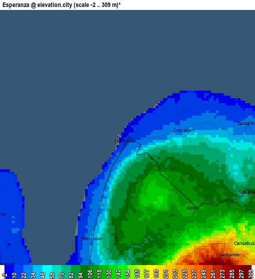 Esperanza elevation map