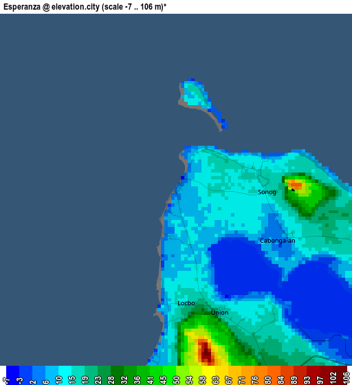 Esperanza elevation map