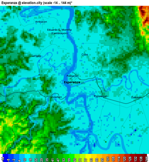 Esperanza elevation map