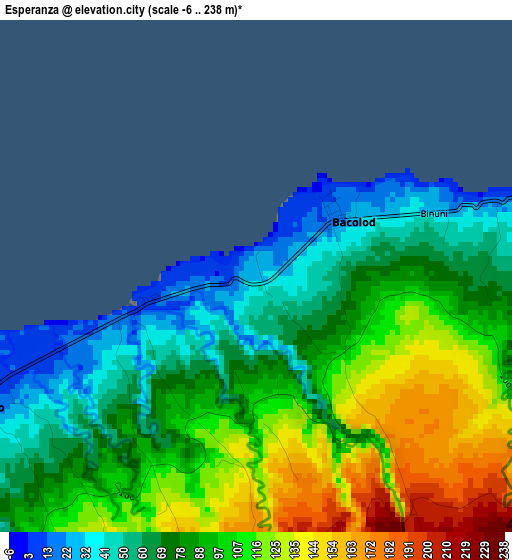 Esperanza elevation map