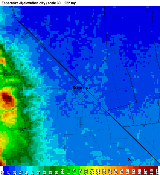 Esperanza elevation map