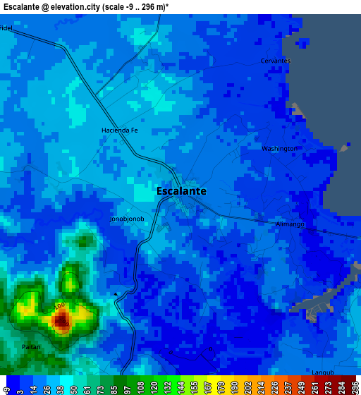 Escalante elevation map