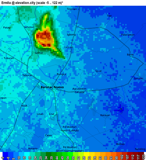 Ermita elevation map