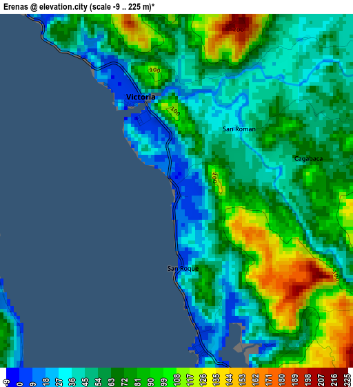 Erenas elevation map