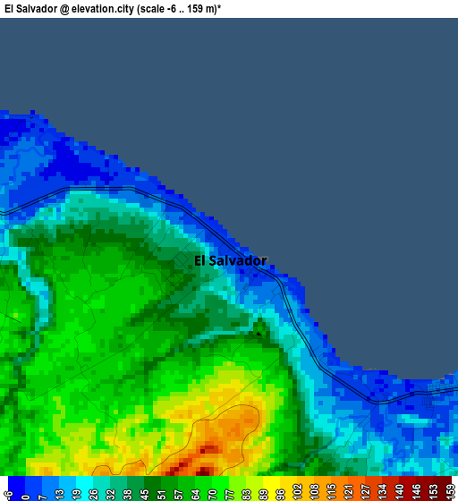 El Salvador elevation map