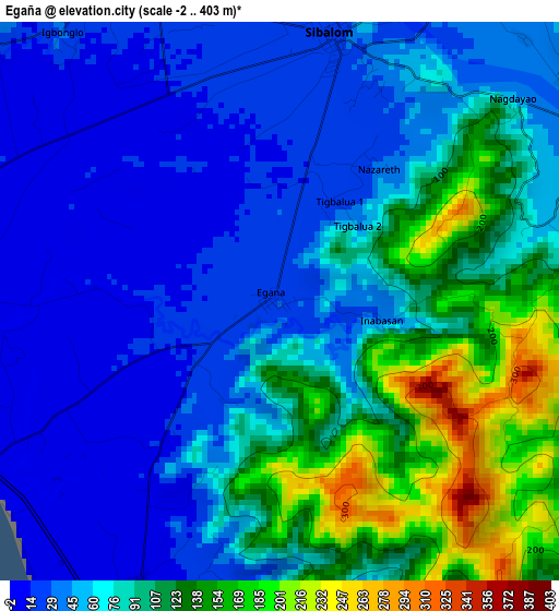 Egaña elevation map