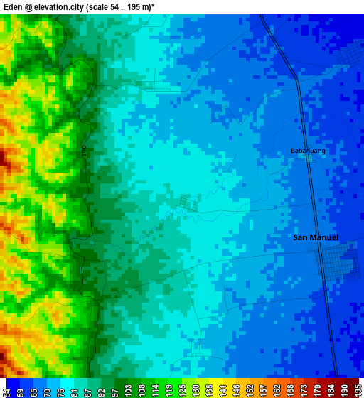 Eden elevation map