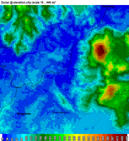 Duran elevation map