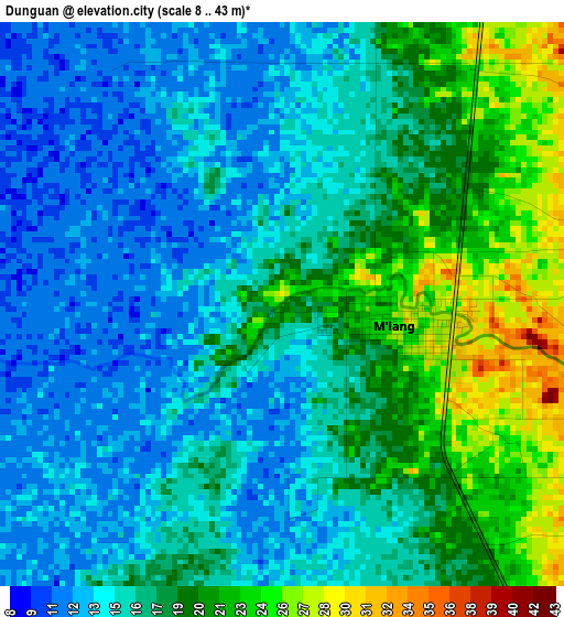 Dunguan elevation map