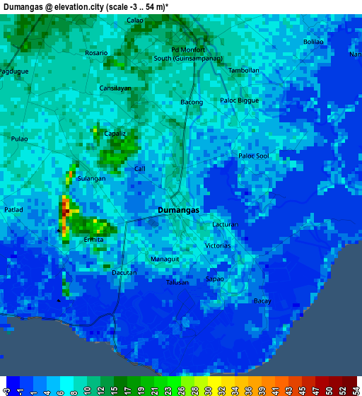 Dumangas elevation map