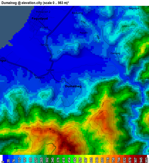 Dumalneg elevation map