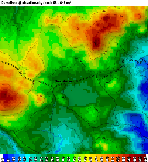 Dumalinao elevation map