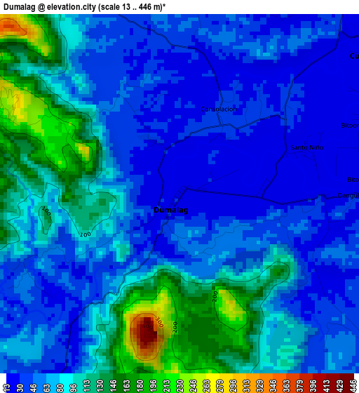 Dumalag elevation map