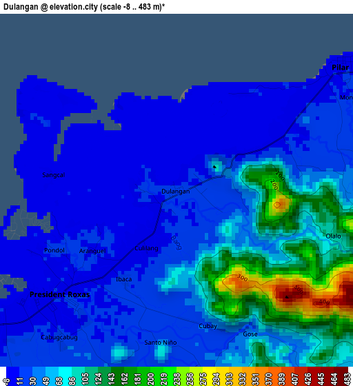 Dulangan elevation map