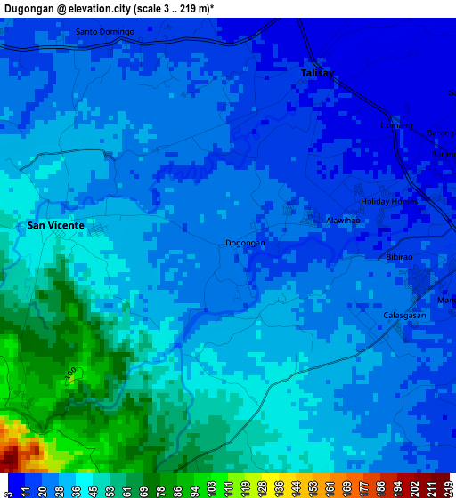 Dugongan elevation map