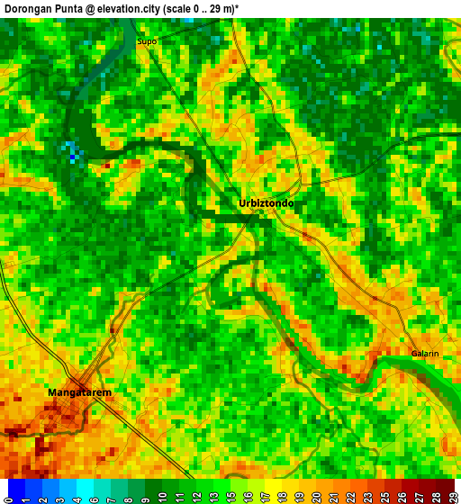 Dorongan Punta elevation map