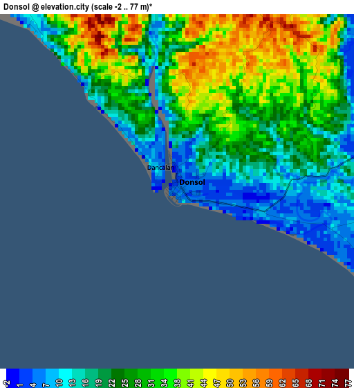 Donsol elevation map