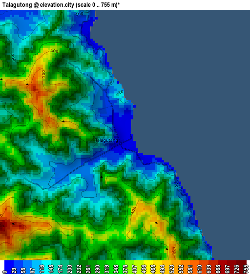 Talagutong elevation map