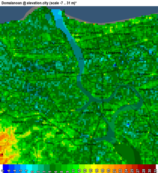 Domalanoan elevation map