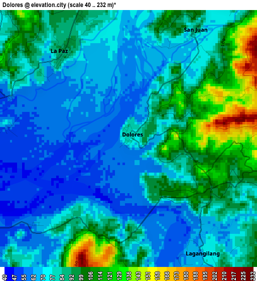 Dolores elevation map