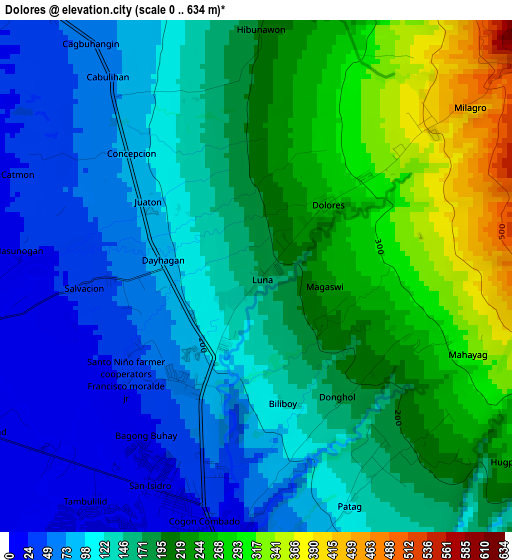 Dolores elevation map