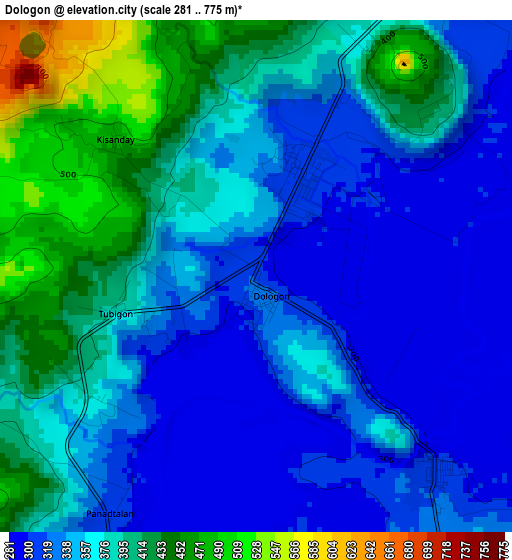 Dologon elevation map