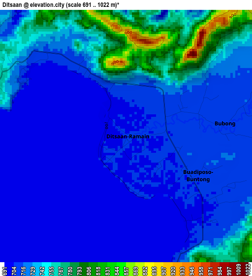 Ditsaan elevation map