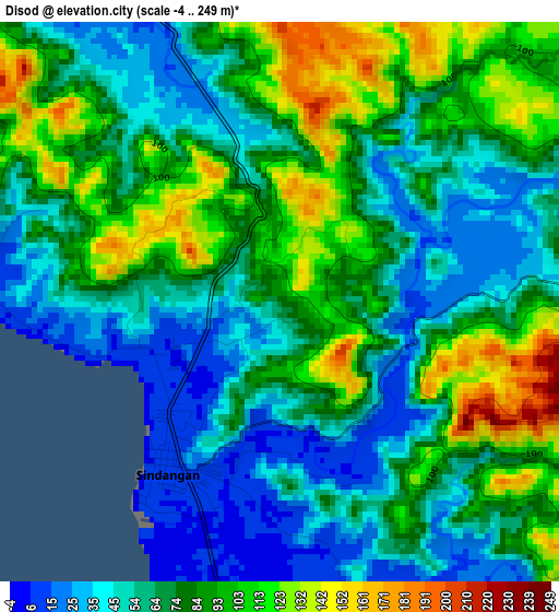 Disod elevation map