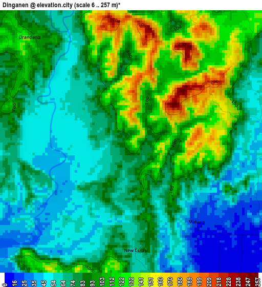 Dinganen elevation map