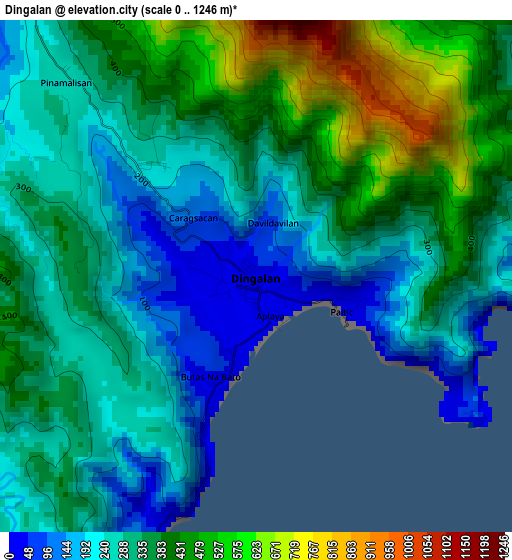 Dingalan elevation map