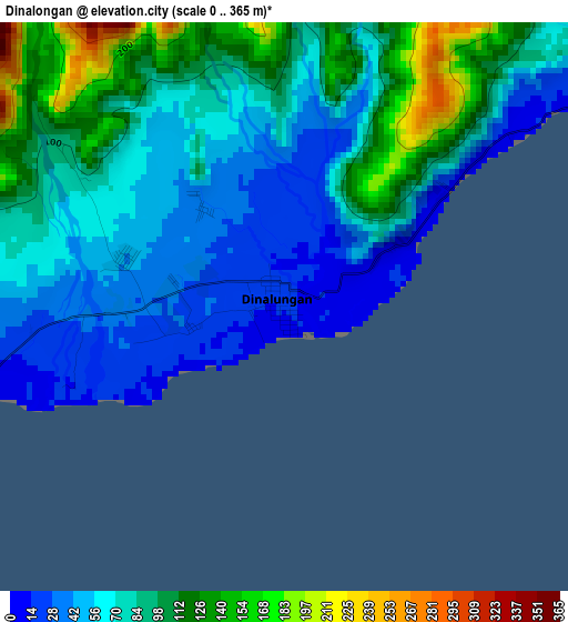 Dinalongan elevation map