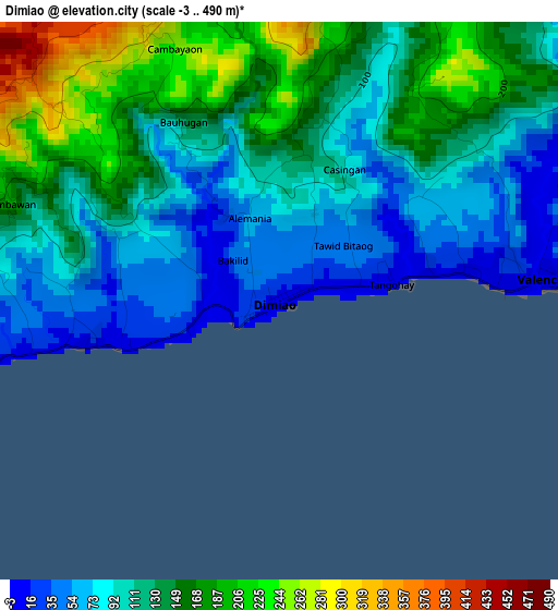 Dimiao elevation map