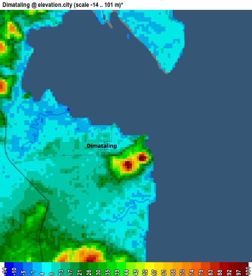 Dimataling elevation map