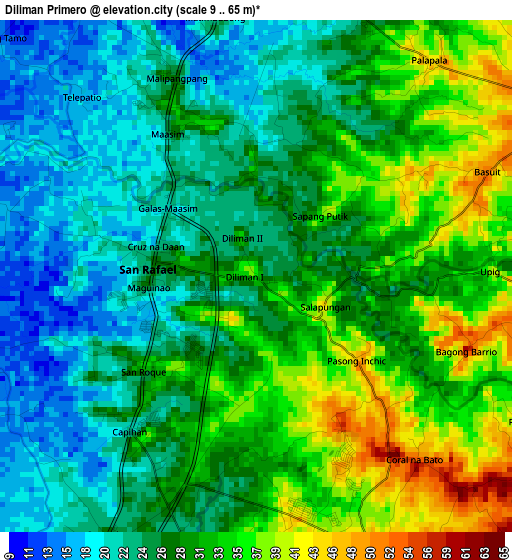 Diliman Primero elevation map