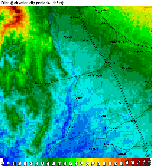 Dilan elevation map